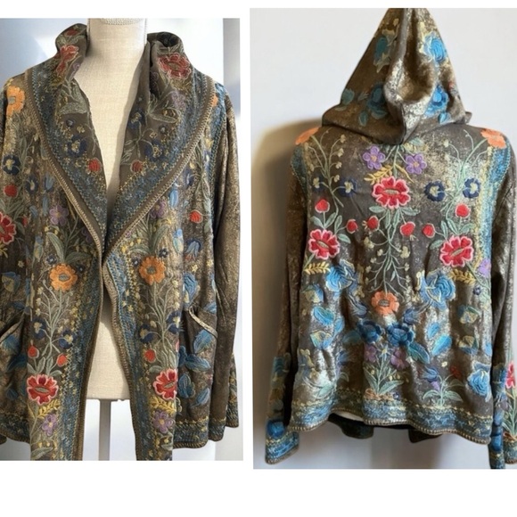 Johnny Was Biya Zaza Metallic Hoodie/Jacket NWT extremely rare - Picture 2 of 16